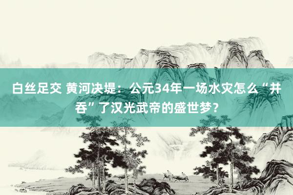 白丝足交 黄河决堤：公元34年一场水灾怎么“并吞”了汉光武帝的盛世梦？