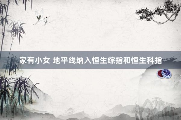 家有小女 地平线纳入恒生综指和恒生科指