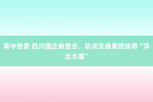 高中性爱 四川国企新整合，轨谈交通集团或将“浮出水面”