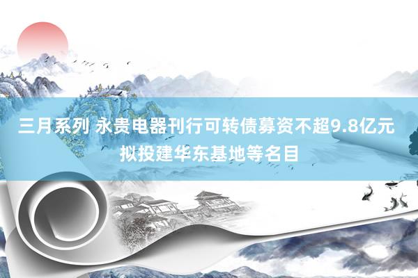 三月系列 永贵电器刊行可转债募资不超9.8亿元 拟投建华东基地等名目