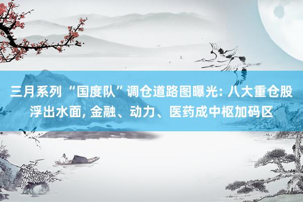 三月系列 “国度队”调仓道路图曝光: 八大重仓股浮出水面， 金融、动力、医药成中枢加码区