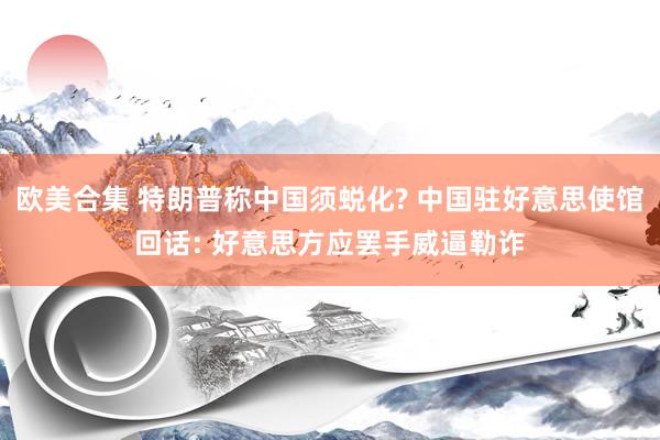 欧美合集 特朗普称中国须蜕化? 中国驻好意思使馆回话: 好意思方应罢手威逼勒诈